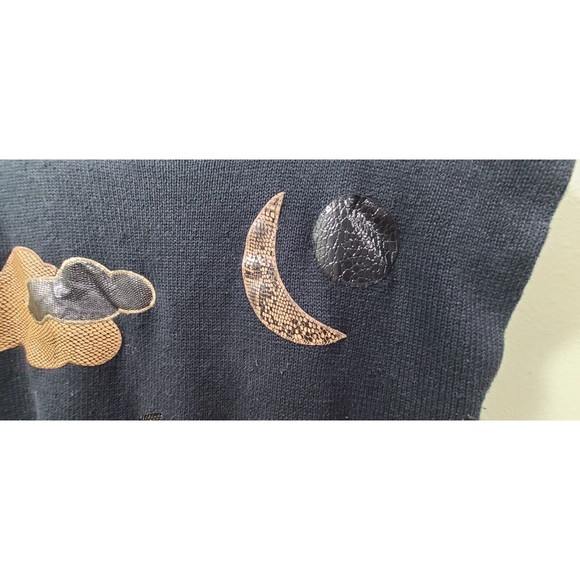 Vintage 80s Gitano Black Aninal Print Applique Sweater Vest Size Women's L - Picture 5 of 12